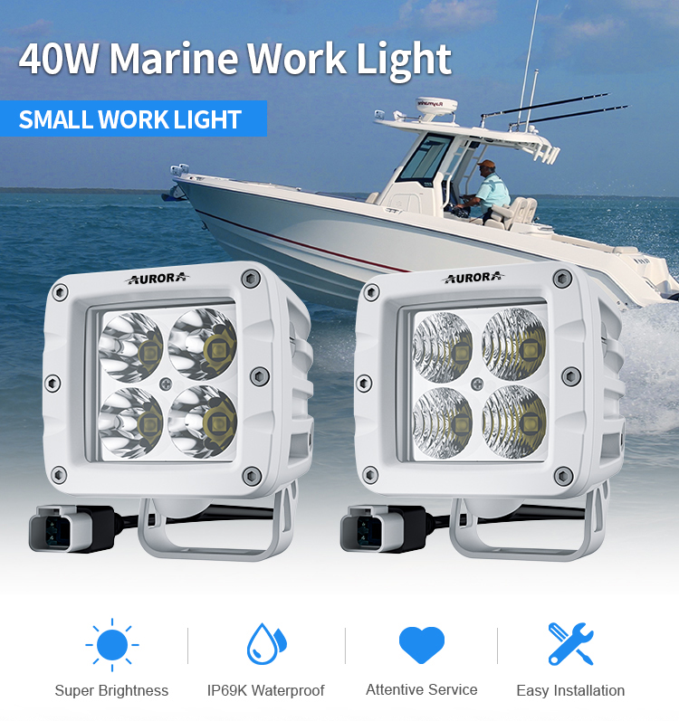 Светодиодная фара Aurora 40W дальний свет ALO-M-2-P4T 10