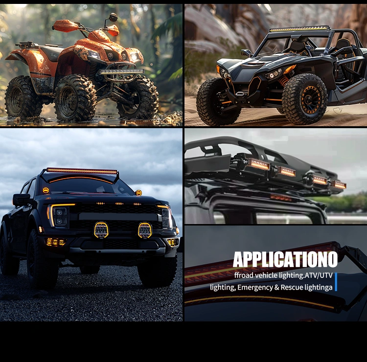 Светодиодная балка Aurora ALO-P-S10-40-R13Y-AW, 300W, комбинированный свет, ДХО белый/янтарь 6