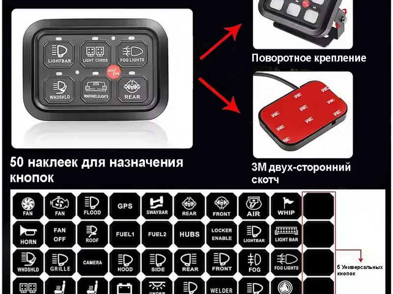 Панель управления AURORA ALO-JC01 6 кнопок 7