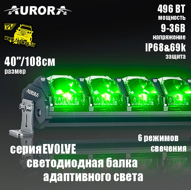Балка адаптивного света 40" Aurora ALO-N-40 496W 0