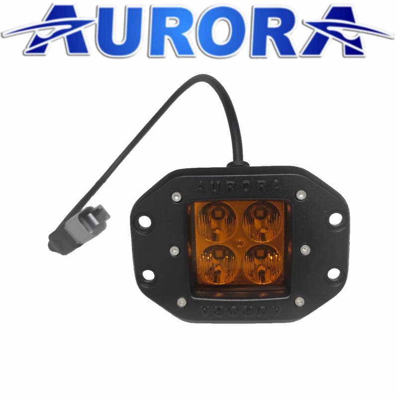 Светодиодная фара Aurora ALO-A-E-2-E4T 4 диода 40W ЯНТАРЬ ВРЕЗНАЯ