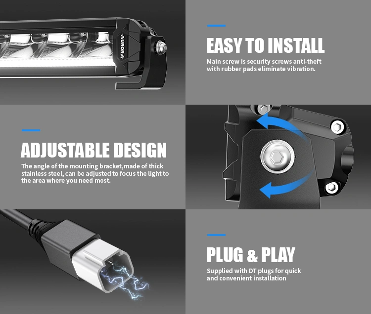 Светодиодная балка Aurora ALO-P-S10-40-R13Y-AW, 300W, комбинированный свет, ДХО белый/янтарь 4